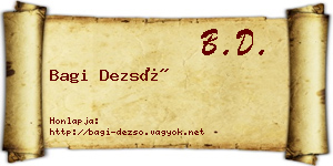 Bagi Dezső névjegykártya