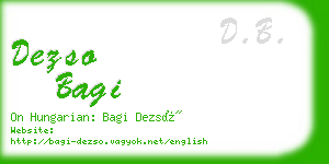 dezso bagi business card
